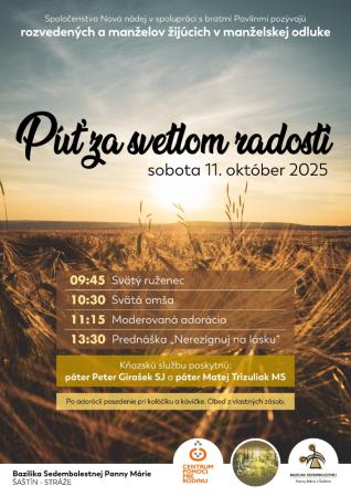 Púť rozvedených do Šaštína - Púť za svetlom radosti