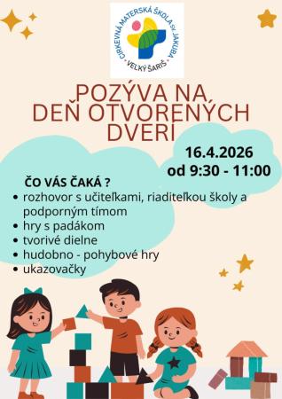 Deň otvorených dverí v Cirkevnej materskej škole sv. Jakuba Veľký Šariš